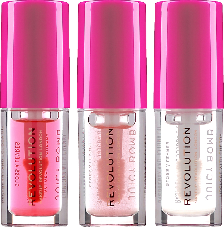 Lippenset (Lipgloss 3x 1.8ml) - Makeup Revolution Juicy Bomb Lip Gloss Mini Set — Bild N2