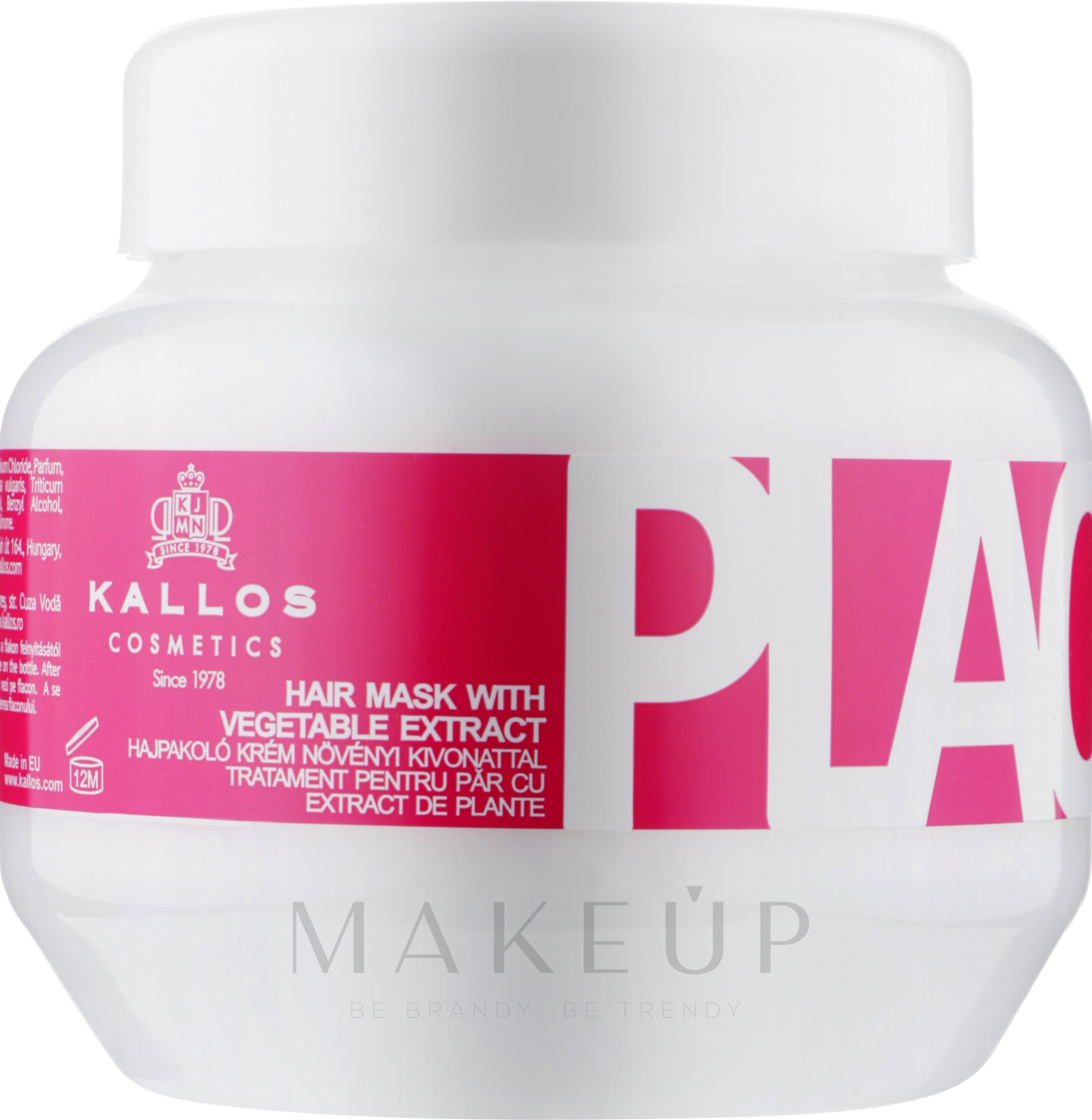 Maske für trockenes und erschöpftes Haar mit Olive, Shea und Argan - Kallos Cosmetics Placenta — Bild 275 ml