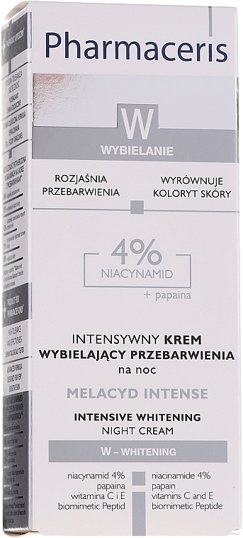 Intensiv aufhellende Nachtcreme mit 4% Niacinamid - Pharmaceris Melacyd Intense Whitening Night Face Cream — Bild N2