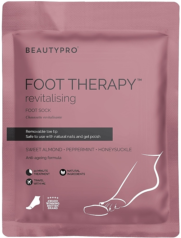 Anti-Aging Fußsocken mit Meereskollagen, Sheabutter und Pfefferminze - BeautyPro Foot Therapy Collagen Infused Bootie — Bild N1