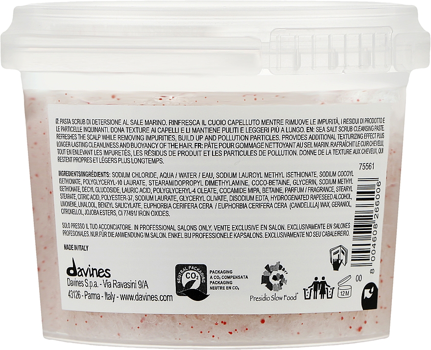 Peelingpaste für alle Haartypen mit Meersalz - Davines Solu Sea Salt Scrub Cleanser — Bild N2