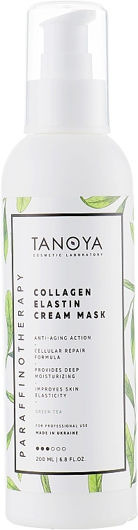 Feuchtigkeitsspendende und straffende Anti-Aging Creme-Maske mit Kollagen, Elastin und Grüntee-Duft - Tanoya Tanoya
