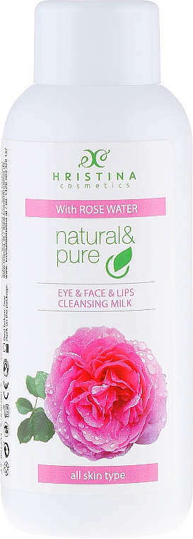 Gesichtsreinigungsmilch mit Rosenwasser - Hristina Cosmetics Cleansing Milk With Rose Water — Bild N1