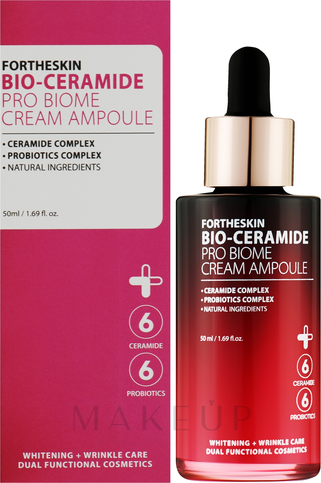 Serum-Gesichtscreme mit Ceramiden - Fortheskin Bio-Ceramide Pro Biome Cream Ampoule — Bild 50 ml