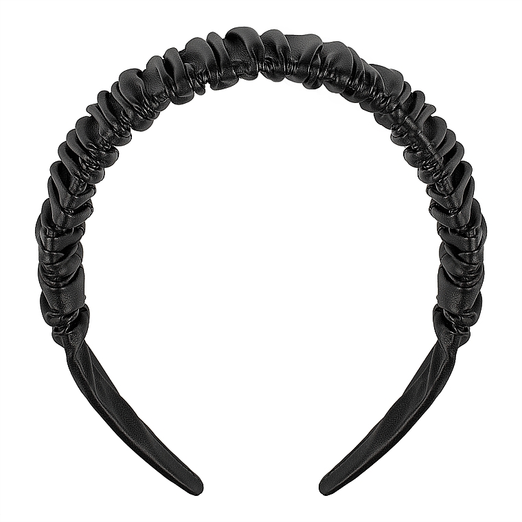 Haarreif schwarz Fold Pattern - MAKEUP Hair Hoop Band Leather Black — Bild N1