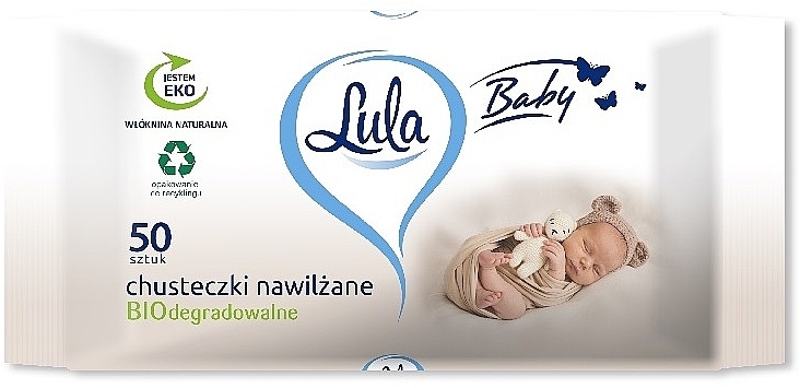 Biologisch abbaubare Babytücher 50 St. - LULA Baby Wipes Biodegradable  — Bild N1