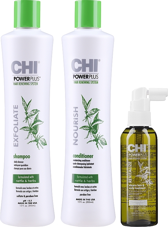 Haarpflegeset - Chi Power Plus (Shampoo 355ml + Haarbehandlung 104ml + Haarspülung 355ml) — Bild N2