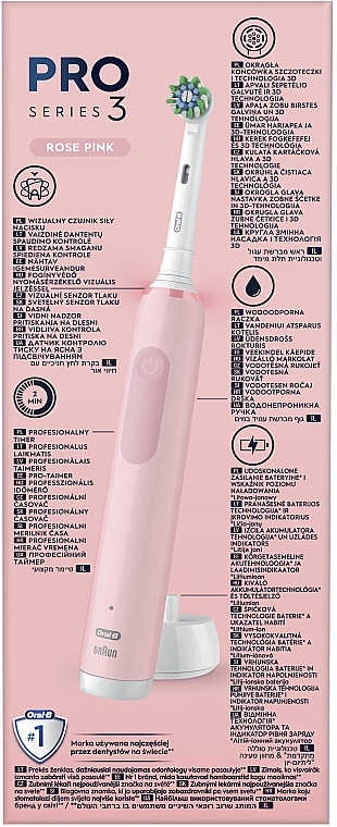 Elektrische Zahnbürste rosa - Oral-B Pro Series 3 Cross Action Electric Toothbrush Pink — Bild N4