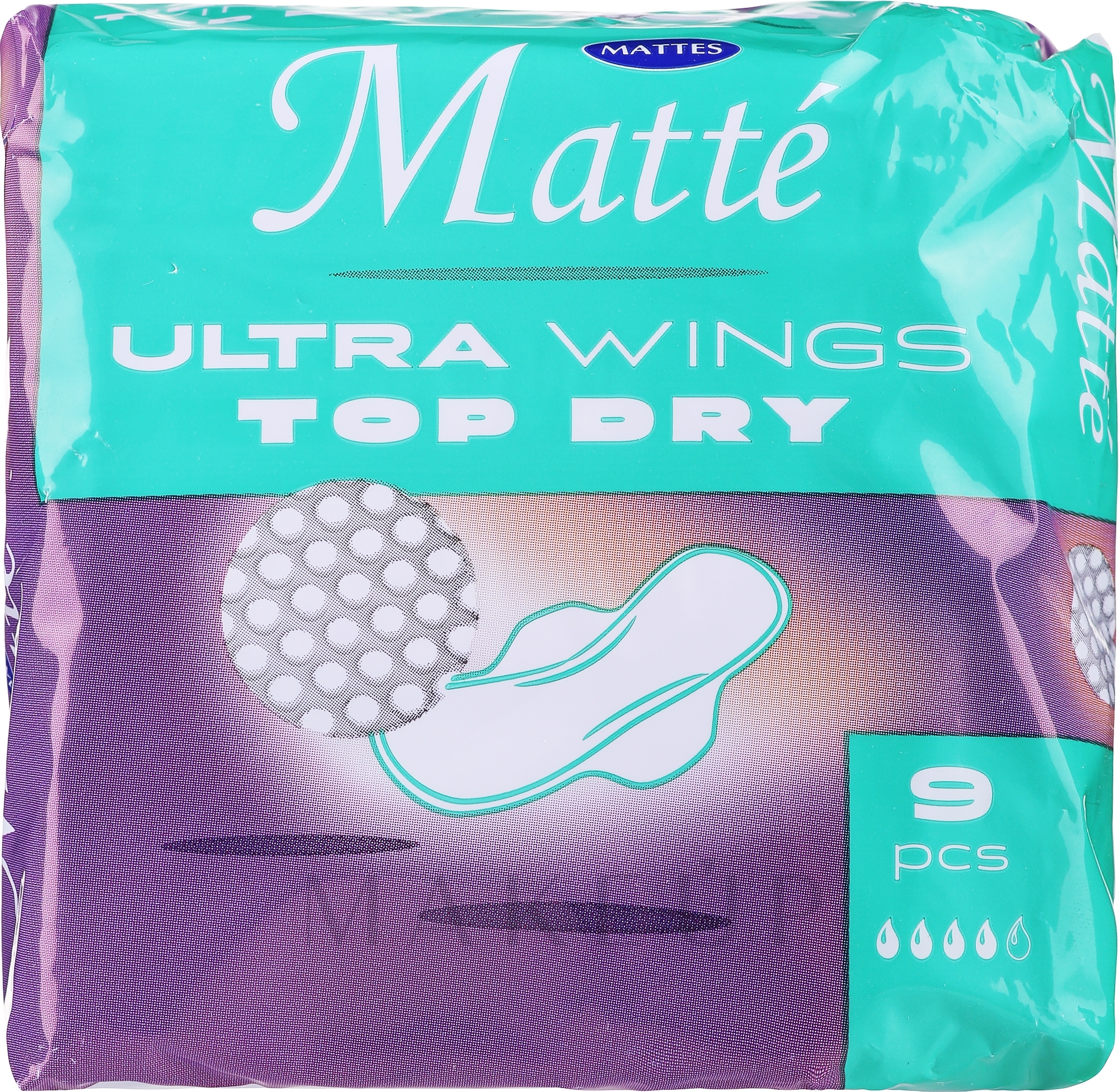 Damenbinden mit Flügeln 9 St. - Mattes Ultra Wings Top Dry — Bild 9 St.