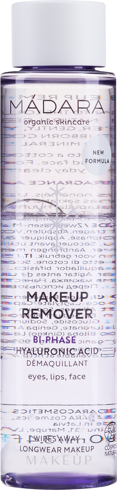 Zweiphasiger Make-up Entferner für Augen, Lippen und Gesicht mit Hyaluronsäure - Madara Cosmetics Makeup Remover — Bild 100 ml