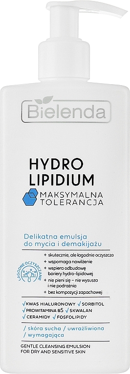 Waschemulsion zum Abschminken - Bielenda Hydro Lipidium — Bild N1