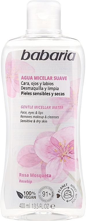 Mizellenwasser mit Rosenduft - Babaria Rose Hip Make-Up Remover Micellar Water — Bild N1