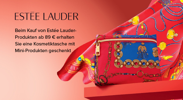 Beim Kauf von Estée Lauder-Produkten ab 89 € erhalten Sie eine Kosmetiktasche mit Mini-Produkten geschenkt