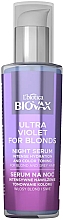 Düfte, Parfümerie und Kosmetik Feuchtigkeitsserum für blondes und graues Haar mit Hyaluronsäure - L'biotica Biovax Ultra Violet For Blonds Night Serum