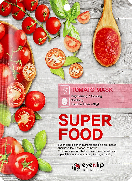 Tuchmaske für das Gesicht mit Tomatenextrakt - Eyenlip Super Food Tomato Mask — Bild N1