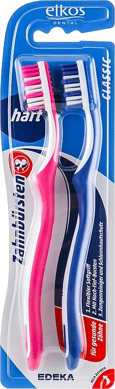 Zahnbürste hart blau /pink - Elkos Dental Classic — Bild N2
