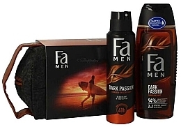 Düfte, Parfümerie und Kosmetik Set - Fa Men Dark Passion (deo/150ml + sh/gel/250ml + bag)