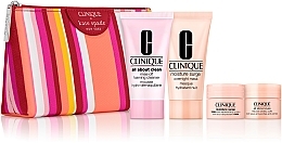 GESCHENK! Gesichtspflegeset - Clinique Moisture 4CC (Gesichtswaschschaum 30ml + Gesichtsmaske 30ml + Gesichtsgel 5ml + Augenkonturcreme 5ml + Kosmetiktasche) — Bild N1