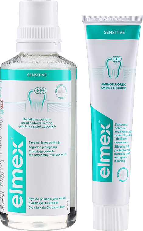 Set - Elmex Sensitive Set (water/400ml + toothpaste/75ml) — Bild N2