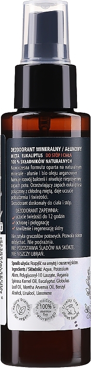 Deospray für Füße Minze und Eukalyptus - Arganove Mint Eucalyptus Dezodorant — Bild N2