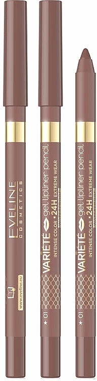 Wasserfester Gel-Lippenstift - Eveline Cosmetics Variete Gel Lip Pencil Waterproof — Bild N1