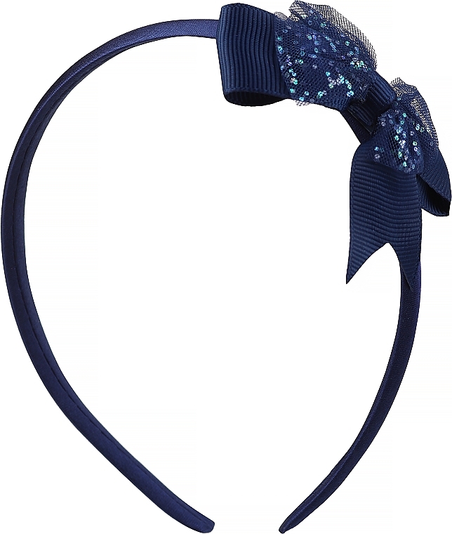 Haarreif FA-5601 blau mit Schleife mit Pailletten - Donegal — Bild N1