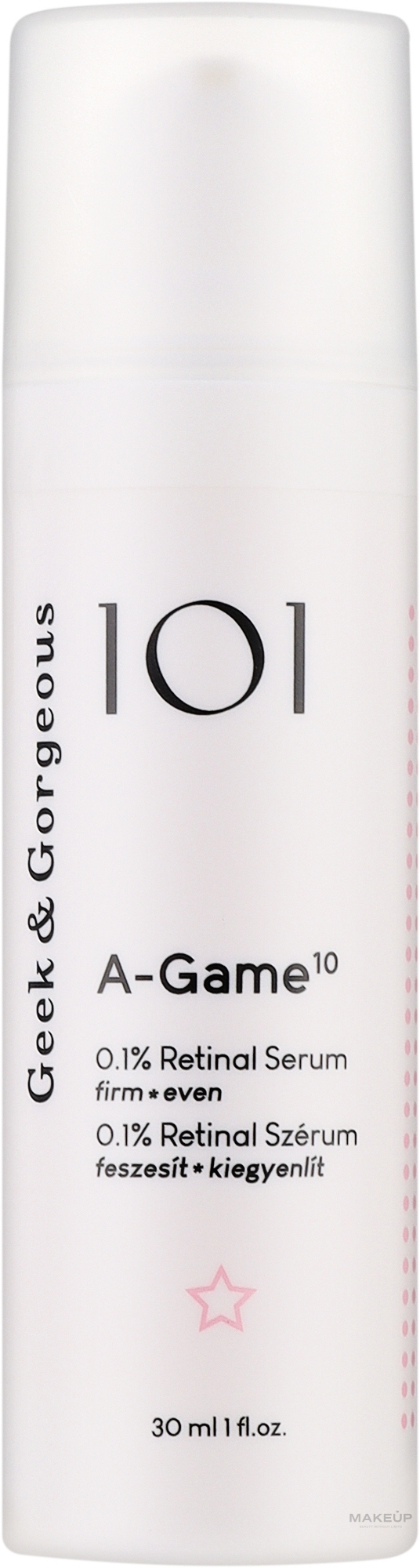 Gesichtsserum mit Retinal 0,1 % - Geek & Gorgeous A-Game 10 0,1% Retinal Serum — Bild 30 ml