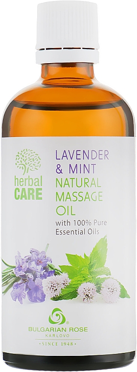 Massageöl für den Körper mit Lavendel und Minze - Bulgarian Rose Herbal Care Natural Massage Oil — Bild N1