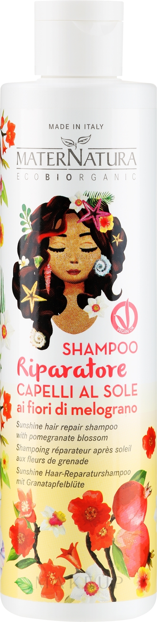 Schützendes Haarshampoo mit Granatapfelblüte - MaterNatura Sunshine Hair Protective Shampoo — Bild 250 ml