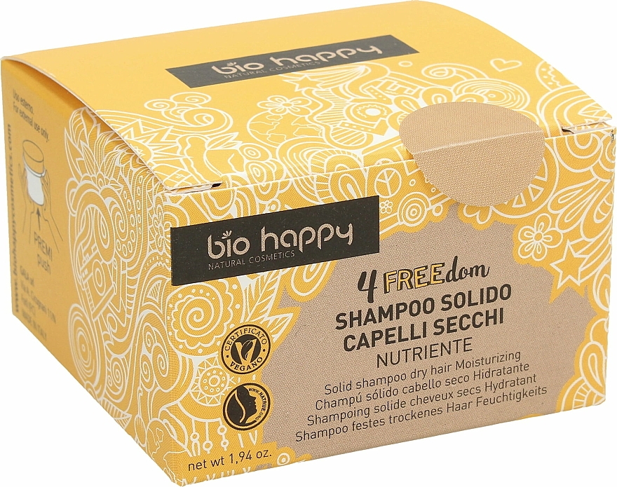 Feuchtigkeitsspendendes festes Shampoo für mehr Glanz - Bio Happy 4FREEdom Moisturizing Solid Shampoo — Bild N1