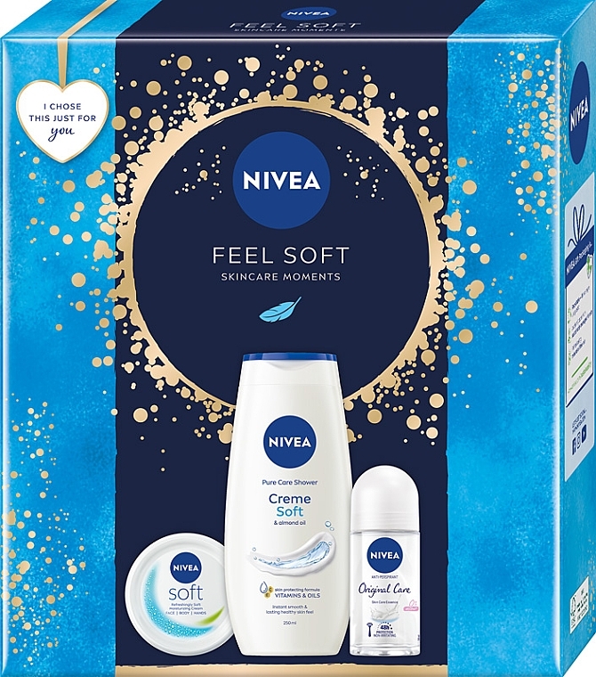 Körperpflegeset - NIVEA Feel Soft (Duschgel 250ml + Creme 100ml + Deodorant 50ml) — Bild N1