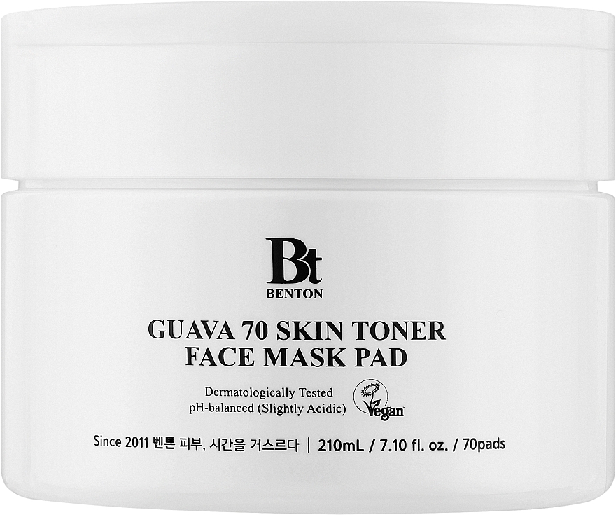 Beruhigende Gesichtswasser-Pads - Benton Guava 70 Skin Toner Face Mask Pad  — Bild N1
