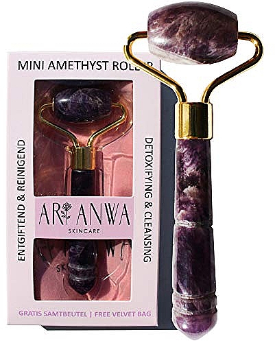 Mini-Massageroller für das Gesicht aus Amethyst - ARI ANWA Skincare Mini Amethyst Roller — Bild N1