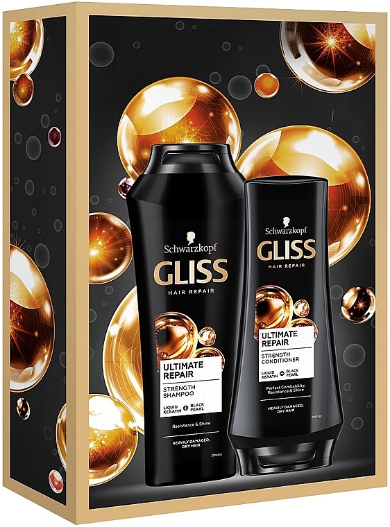 Haarpflegeset - Gliss Kur Ultimate Repair Set (Shampoo 250ml + Haarspülung 200ml) — Bild N1