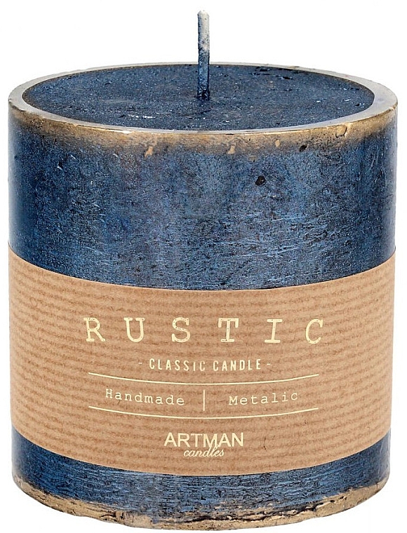 Dekorative Kerze 9x9 cm blau - Artman Rustic Patinated — Bild N1