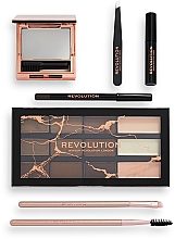 Geschenkset zum Schminken 8 St. - Makeup Revolution Brow Shaping Kit With Bag Gift Set — Bild N3