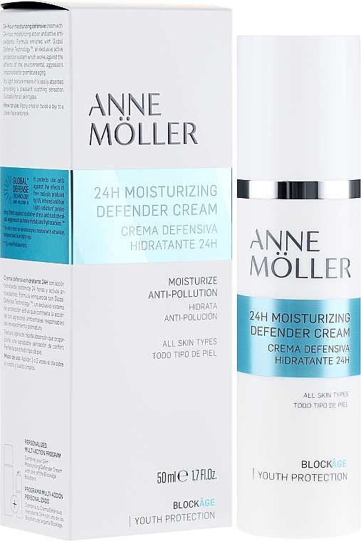 Feuchtigkeitsspendende und schützende Gesichtscreme - Anne Moller Blockage 24h Moisturizing Defender Cream — Bild N1