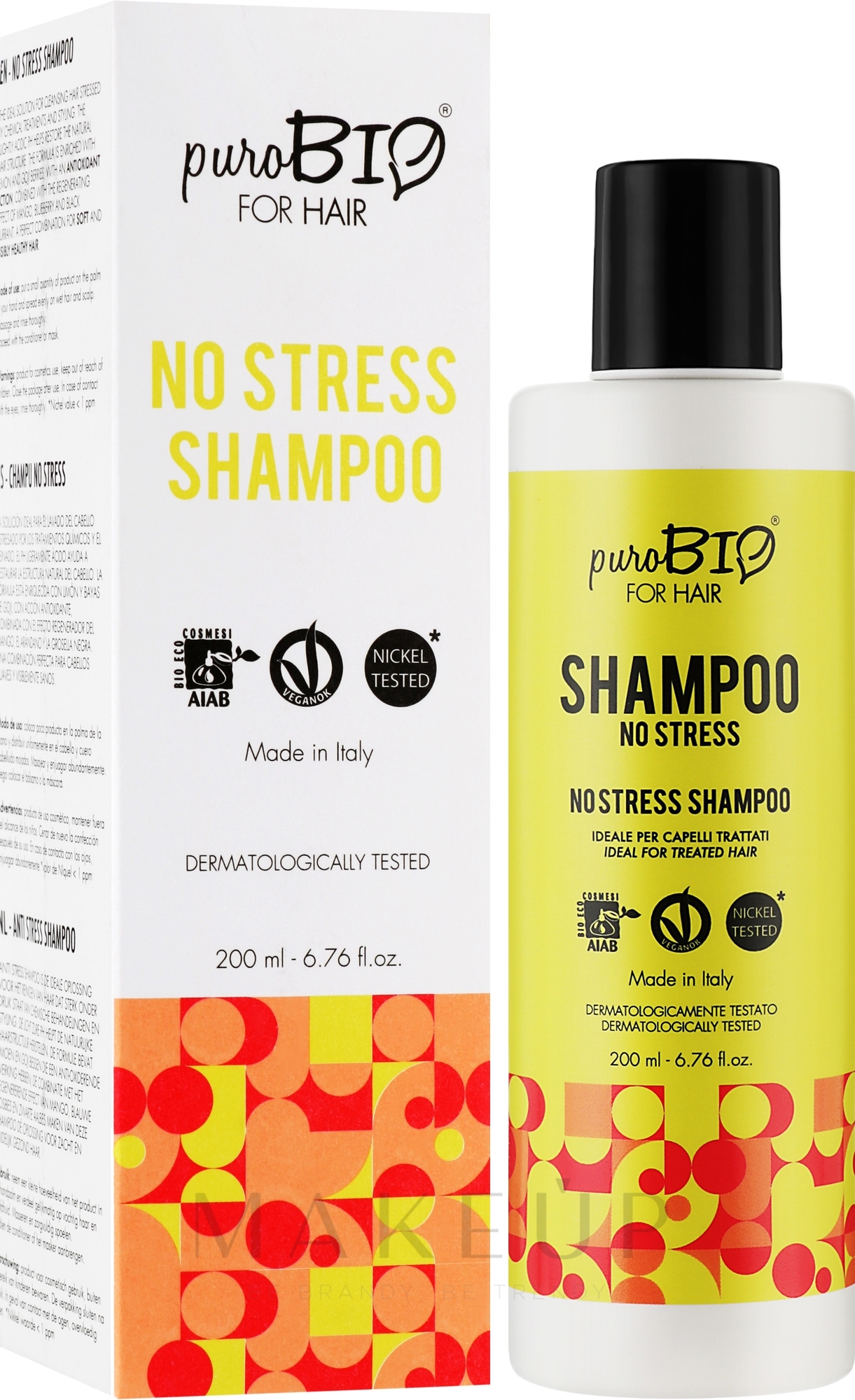 Shampoo für strapaziertes Haar - puroBIO Cosmetics For Hair No Stress Shampoo — Bild 200 ml