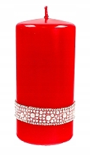 Düfte, Parfümerie und Kosmetik Dekorative Kerze 7x14 cm rot - Artman Crystal Opal Pearl