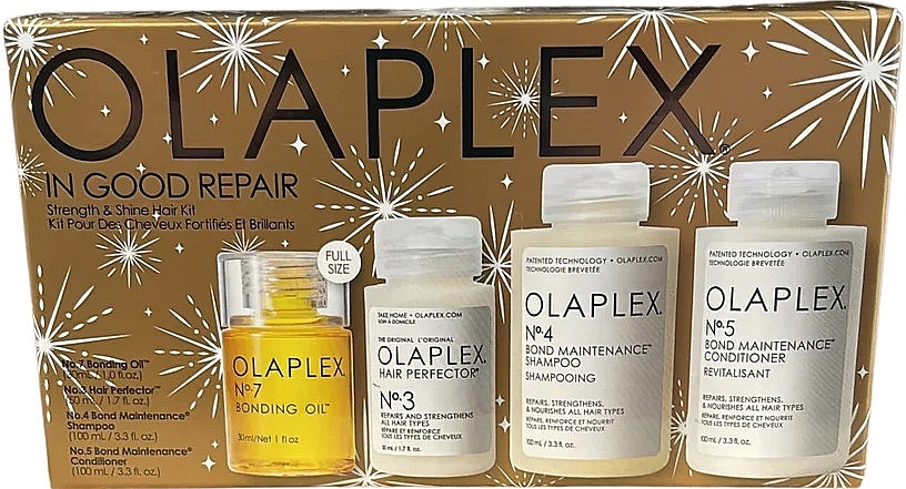 Set zur Stärkung der Haare und mehr Glanz - Olaplex In Good Repair Strength & Shine Hair Kit (Shampoo 100ml + Conditioner 100ml + Elixier 50ml + Öl 30ml)  — Bild N1