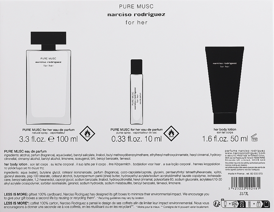 Narciso Rodriguez For Her Pure Musc - Duftset (Eau de Parfum 100 ml + Eau de Parfum Mini 10 ml + Körperlotion 50 ml) — Bild N3