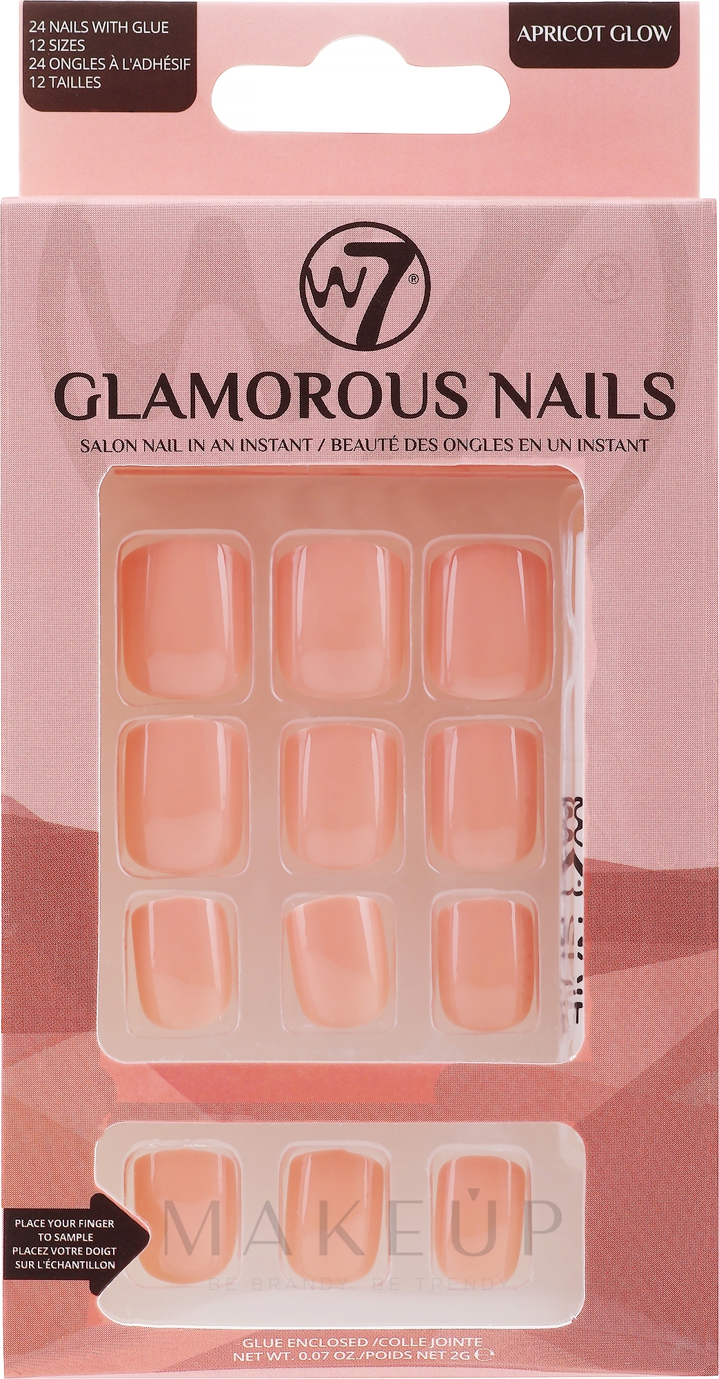 Falsche Nägel - W7 Cosmetics Glamorous Nails — Bild Apricot Glow
