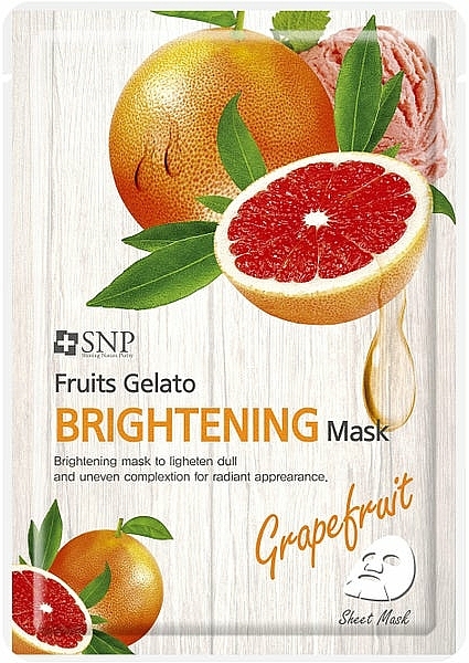 Aufhellende Tuchmaske für das Gesicht mit Grapefruitextrakt - SNP Fruits Gelato Brightening Mask — Bild N1