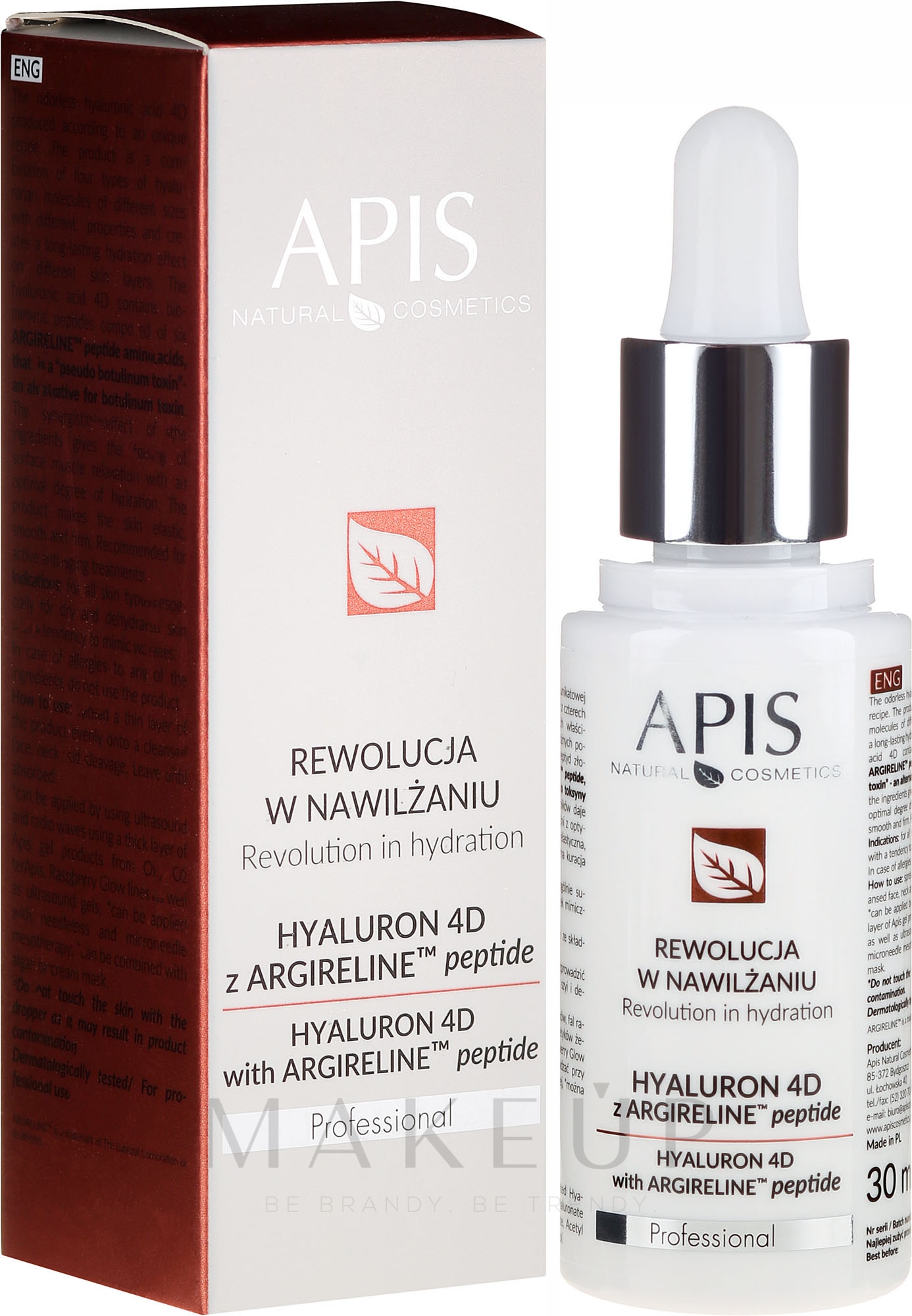 Feuchtigkeitsspendendes Gesichtsserum - APIS Professional Hyaluron 4D + Argireline Peptide — Bild 30 ml
