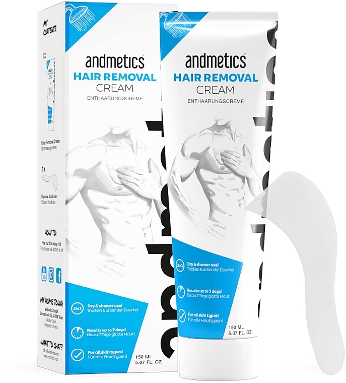 Enthaarungscreme für den Körper für Männer - Andmetics Hair Removal Cream Men — Bild N1