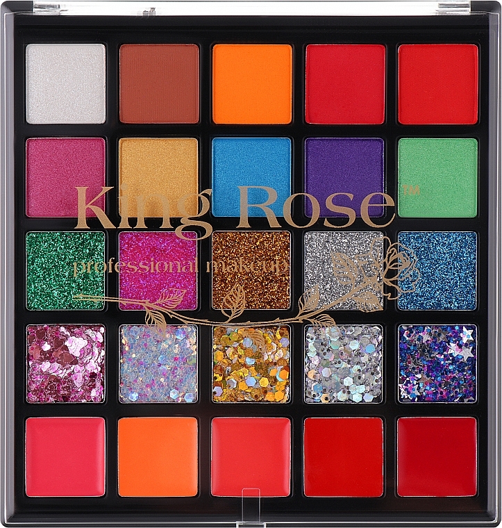 Professionelle Lidschatten- und Glanzpalette für Augen und Lippen 25 Farbtöne - King Rose Professional Make Up — Bild N2