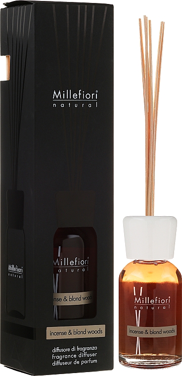 Raumerfrischer Incense & Blond Woods - Millefiori Natural Incense & Blond Woods Reed Diffuser — Bild N3