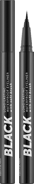 Ultraschwarzer Eyeliner - LAMEL Make Up Black Long-lasting Eyeliner With Soft Brush — Bild N1