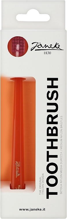 Zahnbürste mittel orange mit rosa - Janeke Toothbrush — Bild N2