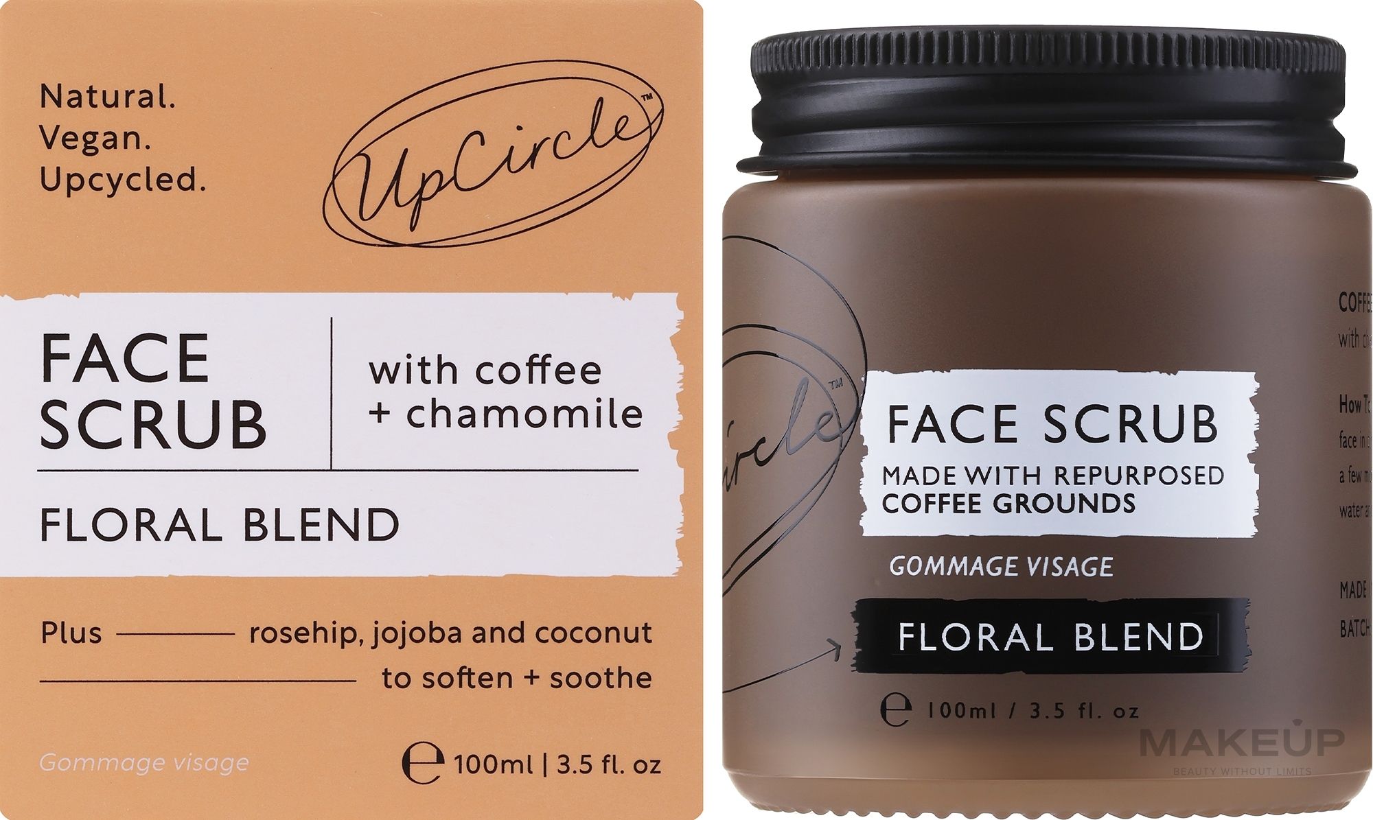 Kaffee-Körperpeeling mit Blumenölen - UpCircle Coffee Face Scrub Floral Blend — Bild 100 ml